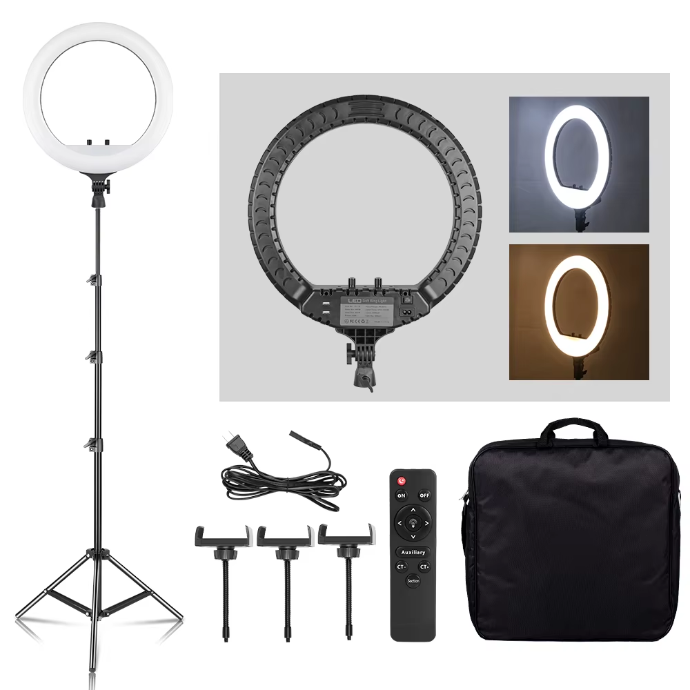 Photography Lighting With Umbrella - SH 18 Inch Knob Ring Light