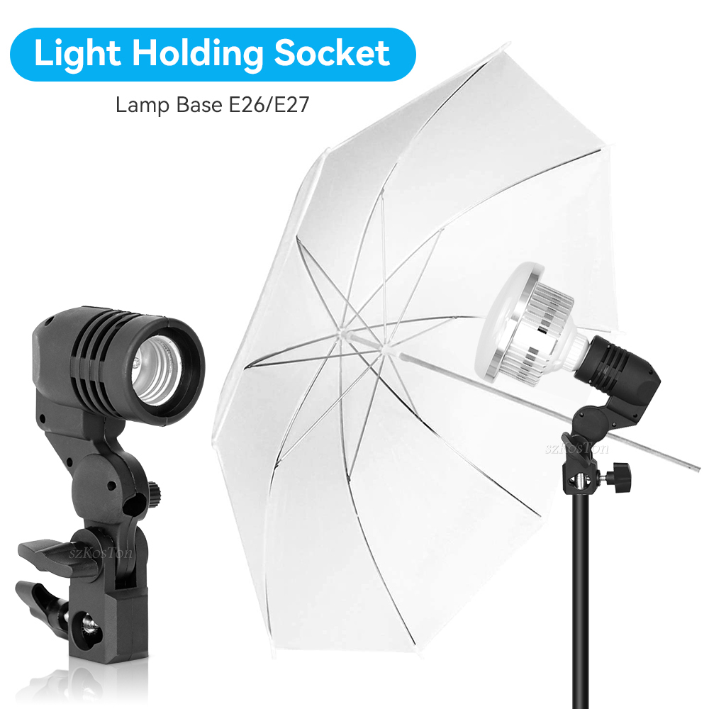 Photography Lighting With Umbrella - 2PCS/1PC E27 Single Head Bulb Holder