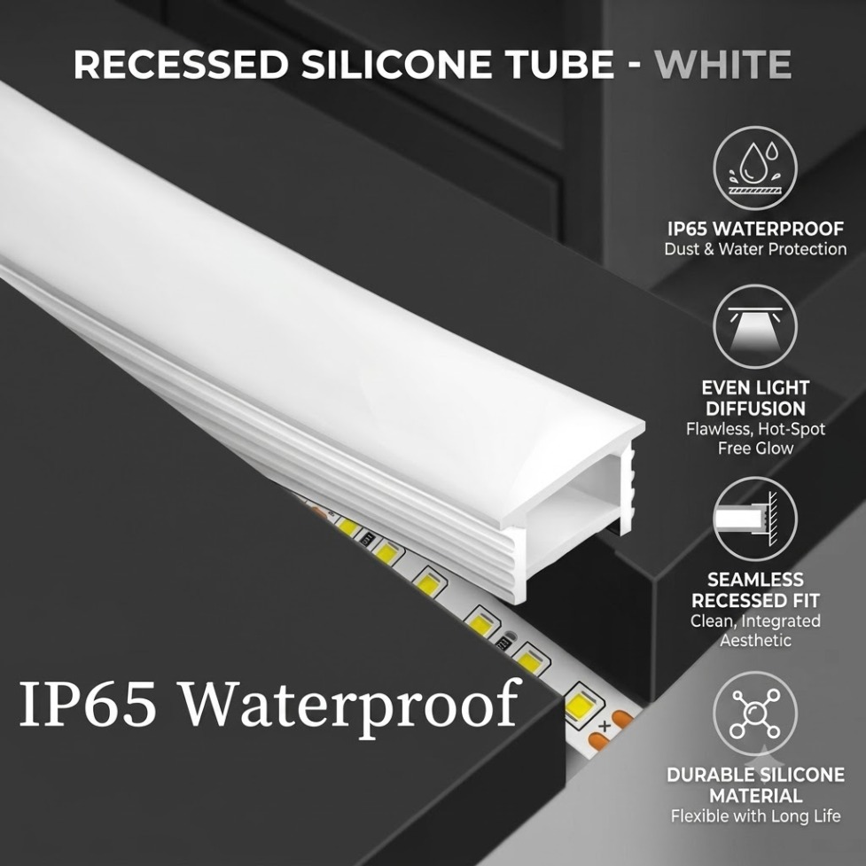 Diffusion Material Roll - Recessed White Silicone Tube LED Neon
