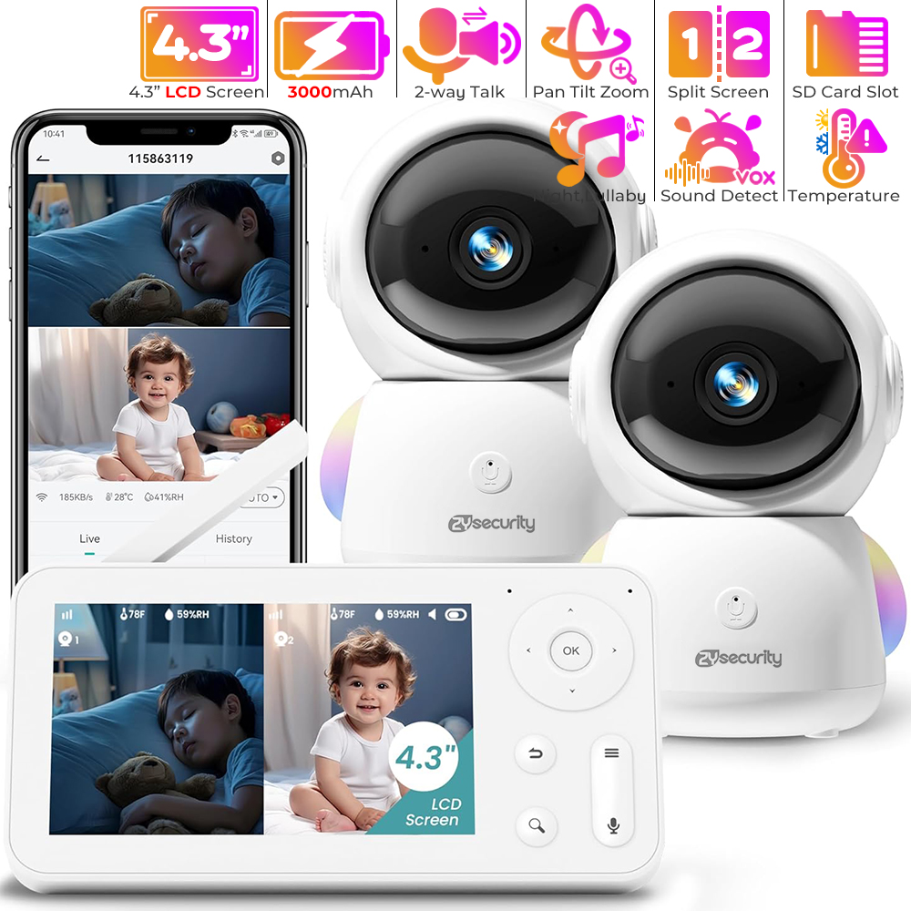 Photography Lighting With Umbrella - 2K Baby Monitor with 2 Cameras