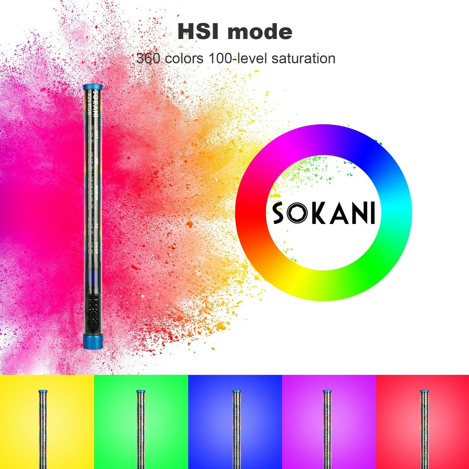 Sokani X25 RGB LED Video Light - Photography Lighting Stick review and price