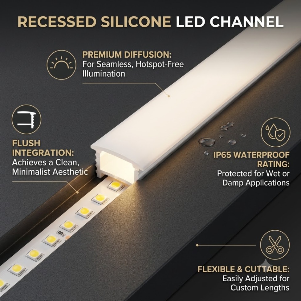Recessed White Silicone Tube L - Diffusion Material Roll review and price