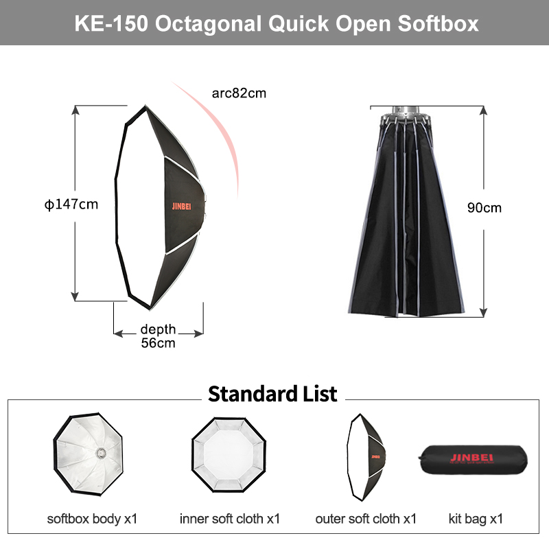 JINBEI KE- 150cm Quick Set-up  - Photography Studio Lighting Set Up review and price